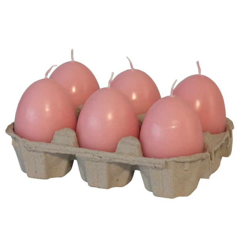 Eikerze rosé kaufen Osterkerze im Eierkarton 55 mm